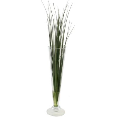 Artificial flower BOUQUET in a glass vase / green 37cm