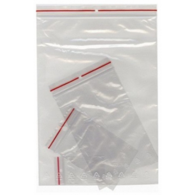 Plastic bag minigrip 80x120mm 50 mic, with wider closure, 100pcs / pack