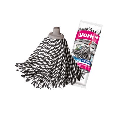 Spare mop YORK Zebra (cotton gray, machine washable, black and white)