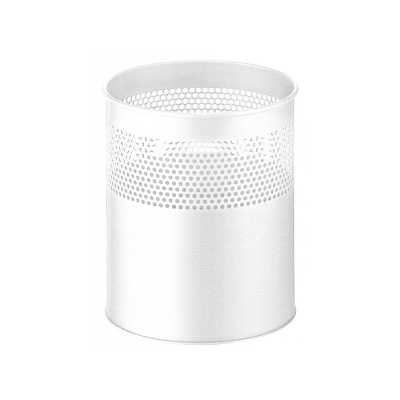 Trash can - paper basket, upper part perforated, 15L, K-32cm, D-26cmm, painted metal / white