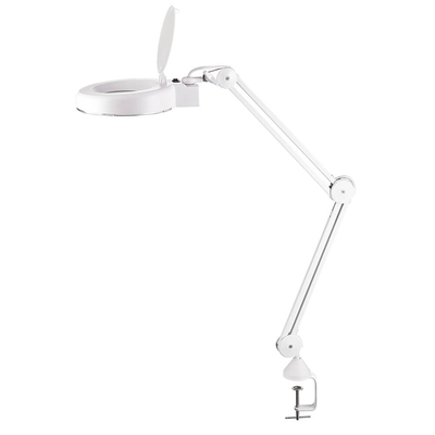 Bone luminaire with ALCO 9224 clamp, 48HP, 3 diopters: 1.75x magnification, 230V, 13W, 6,400K, 1651lm, 30cm height 3655lux / white