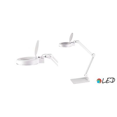 Bone luminaire with ALCO 9225 base, 48LED, 3 diopters: 1.75x magnification, 230V, 13W, 6,400K, 1651lm, 30cm height 3655lux / white