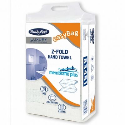 Napkin Bulkysoft z-fold Membrane Plus 3-ply, 140 sheets / pack