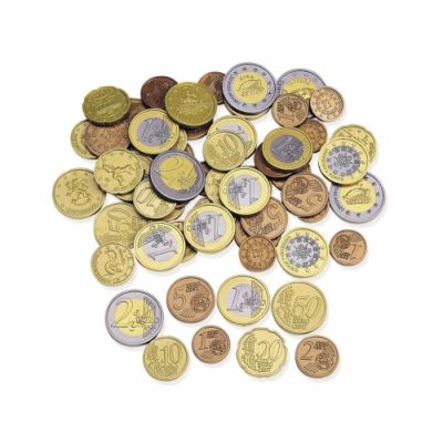 Game - Euro coins, plastic, a total of 100 pieces