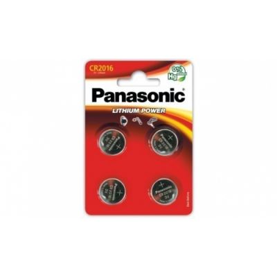 Batteries Panasonic CR2016 / 4B, 4 batteries, 3V Lithium 90mAh diam 20mm h 1.6mm