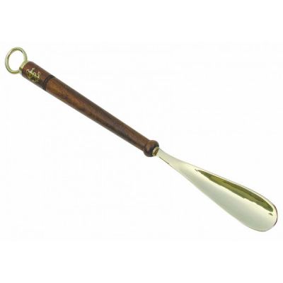 Shoehorn, wood/brass, L: 47cm