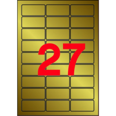 Gold metallic labels 63.5 x 29.6 mm 20 sheets