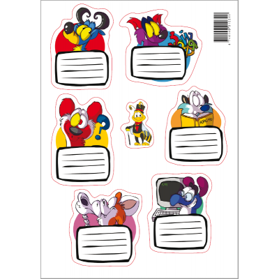 Booklet sticker with 6 different computers