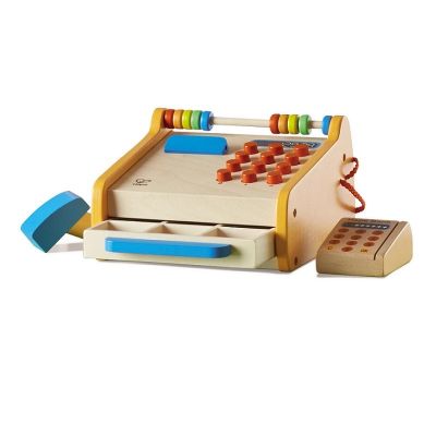 Game cash register, wooden, 20 x 19.5 x 12 cm, 3+