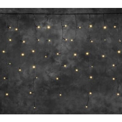 Jääpurika tüüpi valguskett 4811-807, 100 merevaik-kollast LED tuld, 31V/ L-250cm; must kaabel, jätkatav, lisada stardikomplekt 4800-007-õue
