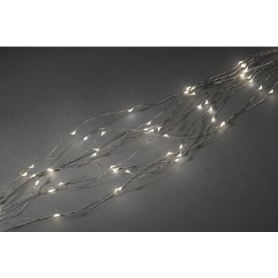 Light chain RAIN, 24 silver straps L-200cm, total 480 integrated ww MicroLED light, IP20 transformer