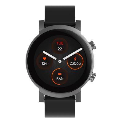 TicWatch E3 Smart watch GPS (satellite) 2.5D glass Touchscreen 1.3 Activity monitoring 24/7 Waterproof Bluetooth Wi-Fi Panther Black