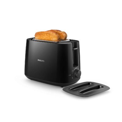 Philips Daily Collection Toaster HD2582/90 8 settings Integrated bun warming rack Compact design Dust cover