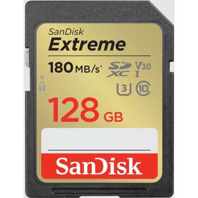 Mälukaart SanDisk SD Ext 128GB 180/90MB/s, V30, Class 10, U3