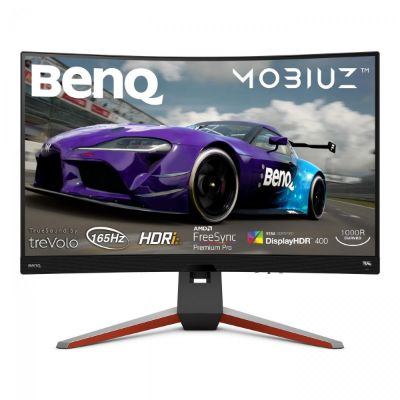 BenQ Mobiuz EX3210R - LED monitor - curved - 32" (31.5" viewable) - 2560 x 1440 QHD @ 165 Hz - VA - 400 cd / m - 2500:1 - DisplayHDR 400 - 1 ms - 2xHDMI, DisplayPort - speakers with subwoofer