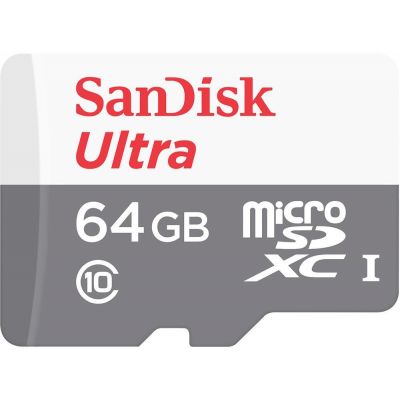 Mälukaart SanDisk microSD Ultra 64GB+SD adapter 120MB/s,UHS 1, Class 10, A1