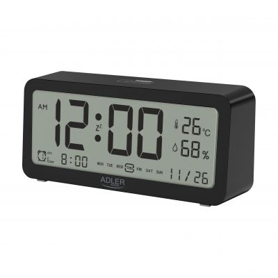 Adler | AD 1195b | Alarm Clock | W | Black | Alarm function