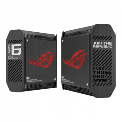 Wifi 6 802.11ax Tri-band Gigabit Gaming Mesh System | GT6 ROG Rapture (2-Pack) | 802.11ax | 574+4804+4804 Mbit/s | 10/100/1000 Mbit/s | Ethernet LAN (RJ-45) ports 3 | Mesh Support Yes | MU-MiMO Yes |