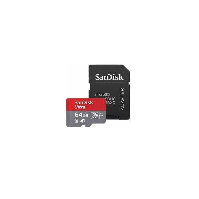 Mälukaart SanDisk microSD Ultra 64GB+SD adapter 120MB/s,UHS 1, Class 10, A1