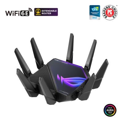 Wifi 6 802.11ax Quad-band Gigabit Gaming Router | ROG GT-AXE16000 Rapture | 802.11ax | 1148+4804+4804+48004 Mbit/s | 10/100/1000 Mbit/s | Ethernet LAN (RJ-45) ports 4 | Mesh Support Yes | MU-MiMO Yes