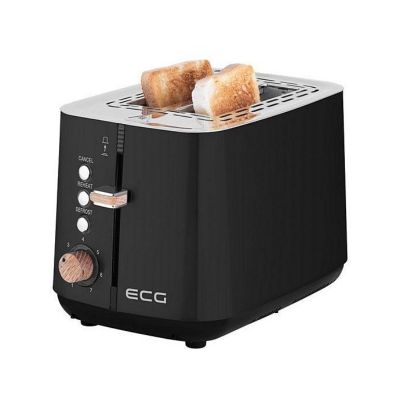 ECG ST 2768 Timber Black Toaster 7 heating intensity levels, defrosting and reheating functions