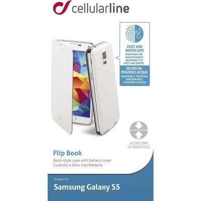 Cellular Samsung Galaxy S5 ümbris, Flip Book, valge EOL