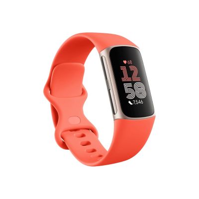 Charge 6 | Fitness tracker | NFC | Band - Coral; Case - Champagne Gold Aluminium