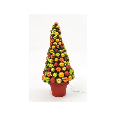 EOL Jõulu deco Flashy, püramiidi kujuline, kõrgus 80 cm, 50 LED tulega kuldne/punane/roheline /1