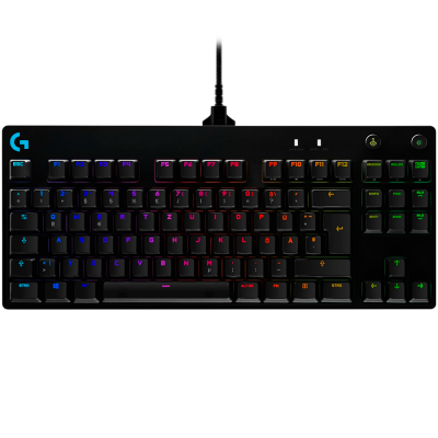 LOGITECH G PRO TKL Corded Mechanical Gaming Keyboard - BLACK - US INT'L - USB - CLICKY