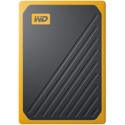 WD 1TB My Passport Go - Portable SSD, up to 400MB/s, 2-meter drop protection - Black w/ Amber trim