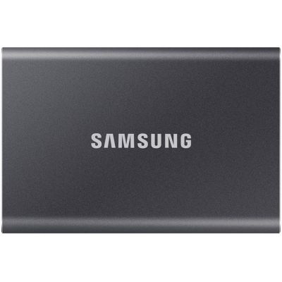 Samsung SSD T7  External 500GB, USB 3.2, 1050/1000 MB/s, included USB Type C-to-C and Type C-to-A cables, 3 yrs, iron gray, EAN: 8806090312397