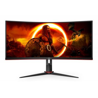 AOC | Gaming Monitor | CU34G2XP/BK | 34 " | VA | 21:9 | 180 Hz | 1 ms | 3440 x 1440 pixels | HDMI ports quantity 2 | Black