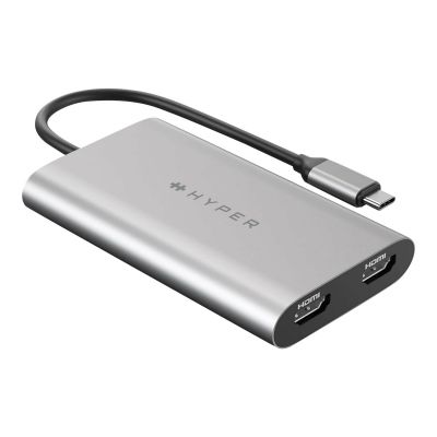 Hyper | HyperDrive Universal USB-C To Dual HDMI Adapter with 100W PD Power Pass-Thru | USB-C to HDMI | Adapter