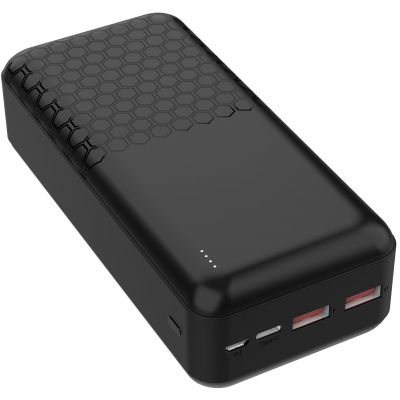 Platinet akupank 30000mAh PD QC, must (45933)