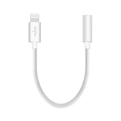 Adapter Puro Lightning to jack 3,5 mm, 15cm, White