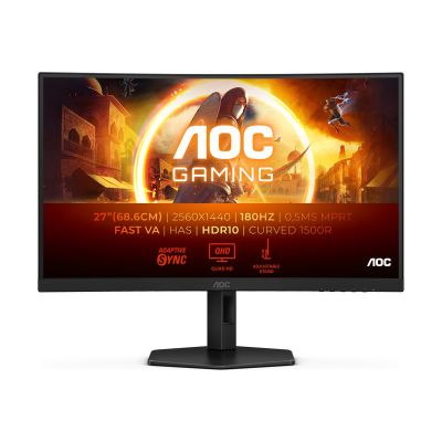 AOC CQ27G4X | 27 " | VA | QHD | 16:9 | 180 Hz | 1 ms | 2560 x 1440 pixels | 300 cd/m | HDMI ports quantity 2 | Warranty 36 month(s)