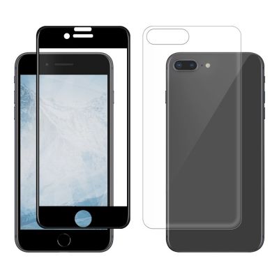 Eiger 3D 9H kaitseklaas servast servani koos taga kaitseklaasiga,360" kaitse, Apple iPhone 8 Plusile , musta äärega