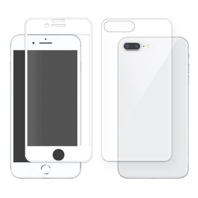 Eiger 3D 9H kaitseklaas servast servani koos taga kaitseklaasiga,360" kaitse, Apple iPhone 8 Plusile , valge äärega