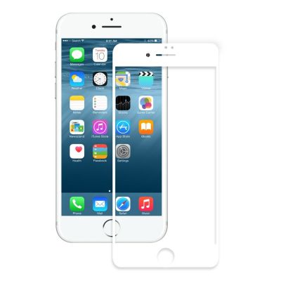 Eiger 3D Fullscreen Glass - 9H kaitseklaas servast servani, Apple iPhone 8/7/6S/6'le , valge äärega
