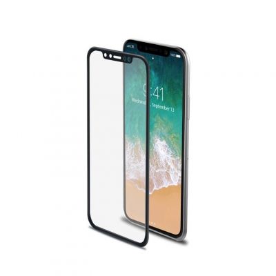 Celly 3D Fullscreen Glass - 9H kaitseklaas servast servani, Apple iPhone X'le , musta äärega