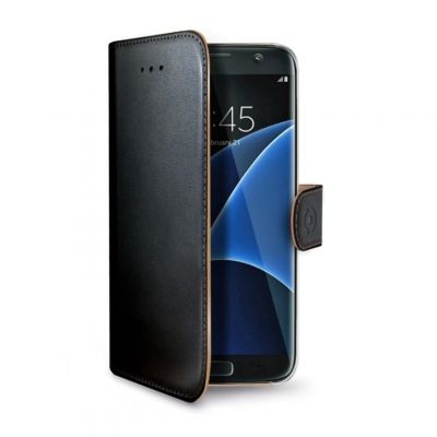 Celly Wally rahakott stiilis mobiiliümbris Samsung Galaxy S7 Edge, must