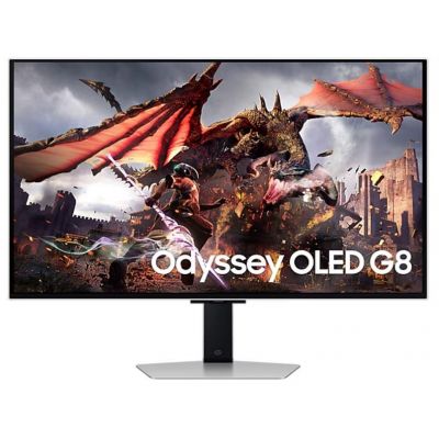 Monitor|SAMSUNG|32"|Gaming/Smart/4K|Panel OLED|3840x2160|16:9|0.03 ms|Speakers|Swivel|Pivot|Height adjustable|Tilt|Colour Silver|LS32DG802SUXDU