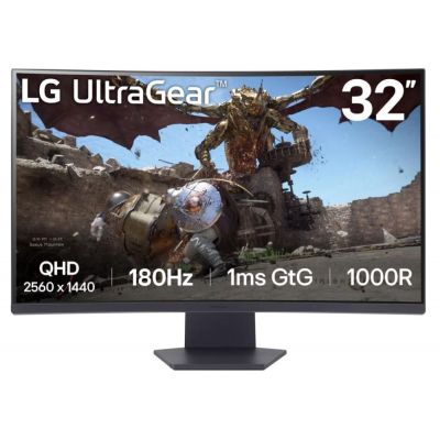 LCD Monitor|LG|32GS60QC-B|32"|Gaming/Curved|Panel VA|2560x1440|16:9|180 Hz|Matte|1 ms|Tilt|32GS60QC-B