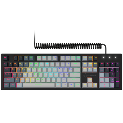 LORGAR Azar 514, Wired mechanical gaming keyboard, RGB backlight, 1680000 colour variations, 18 modes, keys number: 104, 50M clicks, linear dream switches, spring cable up to 3.4m, ABS plastic+metal,