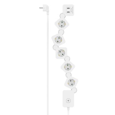 Pikendusj. Hama 5-Ways, USB, 12W, Flexible, 1.4m, White