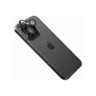 Fixed Camera glass | Apple | iPhone 16 Pro/16 Pro Max | Tempered glass | Black