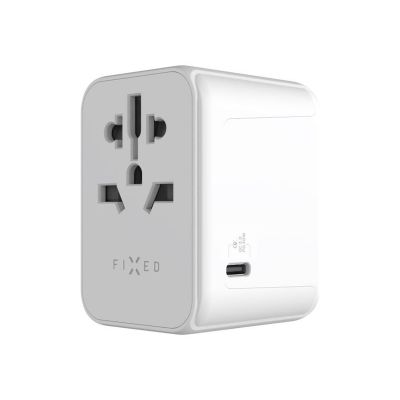 Fixed | Voyager World Adapter | FIXCT30-1C2A-WH | USB-A/USB-C | Travel Adapter