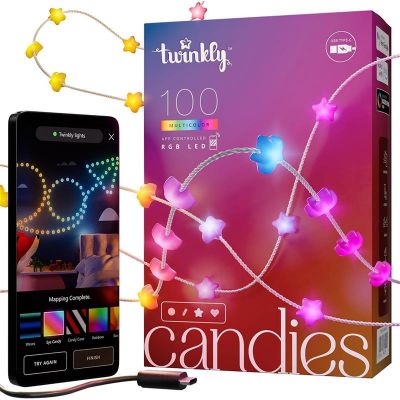 Twinkly Candies  100 Star-shaped, Clear Wire, USB-C