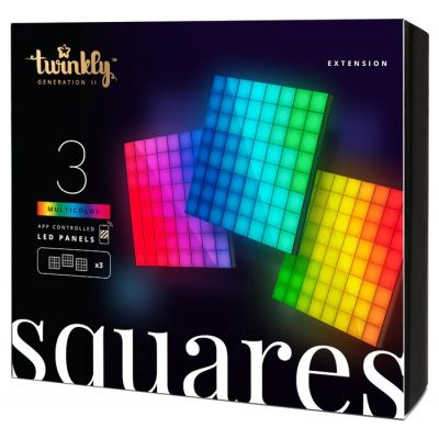 Twinkly|Squares Smart LED Panels Expansion pack (3 panels)|RGB  16M+ colors