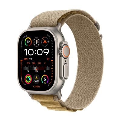 Watch Ultra 2 LTE 49mm Ti + Tan Alpine Loop - M